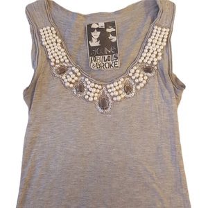 Young Fabulous & Broke Jeweled Tank Top Size Small